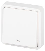 Переключатель Эксперт 11-1527-01 с подсветкой IP55, 10АХ-250В, СУ, белый ЭРА Б0063253