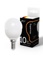 Лампа светодиодная LED 10Вт шар 220В Е14 4000К белый 800 лм Космос Sup_LED10wGL45E1440