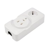 Розетка РШ/Евро двойная для электрической плиты 32 А/16 A, 250 В, 2Р+РЕ ОУ белая REXANT 11-8982