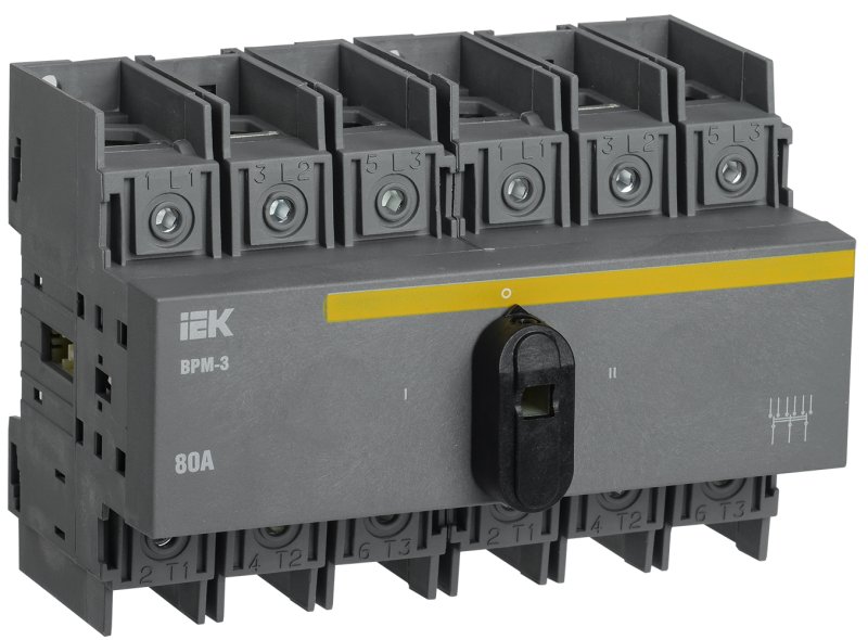 Выключатель-разъединитель модульный ВРМ-3 3P 80А IEK MVR30-3-080 Выключатель-разъединитель модульный ВРМ-3 3P 80А IEK MVR30-3-080