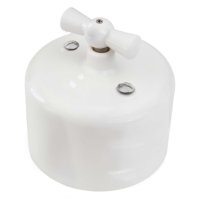 Выключатель поворотный проходной 1 кл., белый Bironi R1-211-01