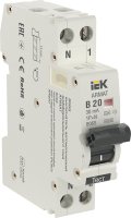 ARMAT Выключатель автоматический дифференциальный АВДТ B06S 1п+NP B20 30мА тип A (18мм) IEK AR-B06S-1N-B20A030 ARMAT Выключатель автоматический дифференциальный АВДТ B06S 1п+NP B20 30мА тип A (18мм) IEK AR-B06S-1N-B20A030