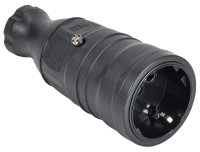 OMEGA Розетка переносная РБп14-1-0м IP20 черная IEK OM-KR20-16-20-P1-00-K02