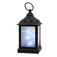 Фонарь декоративный 11х11х22,5 см, черный корпус, свечение RGB с эффектом мерцания Neon-Night 513-064
