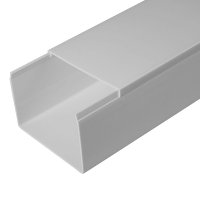 Кабель-канал серый RAL 7035 2-й замок в п/э 80х60 мм (18м/уп) Промрукав PR03.0080