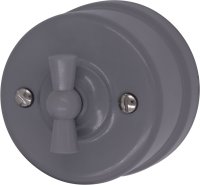 Выключатель Лизетта 1-кл. проходной, пластик, цвет Титан Bironi B1-201-26