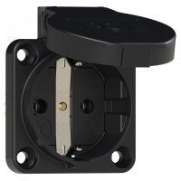 Розетка встраиваемая 16A/250V/1P+N+E/IP54 черная PCE 105-0s 00-00002581