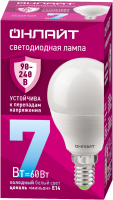 Лампа светодиодная 7вт OLL-G45-7-230-6.5K-E14-FR PRO 90-240В ОНЛАЙТ 90420 32002