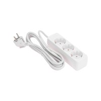 Удлинитель 3 гнезда, 3 м, 3х0,75 мм2, с/з, белый ProConnect 13-4209