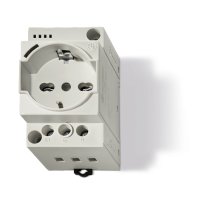Розетка на DIN-рейку/МП с З/K LED-инд. 16A IP20 цвет серый FINDER 7U.00.8.230.0010 7U0082300010