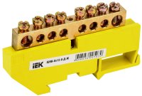 Шина PE земля на DIN-изоляторах ШНИ-8х12-8-Д-Ж IEK YNN10-812-8D-K05 Шина PE земля на DIN-изоляторах ШНИ-8х12-8-Д-Ж IEK YNN10-812-8D-K05
