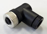 Разъем М12, 5A, гнездовой, винт, пластиковый, угловой, резьба PG9, кабельная часть СТЭЗ 185200138