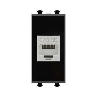 Avanti Компьютерная розетка RJ-45 без шторки      модульная, кат.5е экранированная, Черный квадрат 1модуль DKC 4402761 Avanti Компьютерная розетка RJ-45 без шторки      модульная, кат.5е экранированная, Черный квадрат 1модуль DKC 4402761