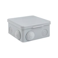 Коробка распределительная КМР-030-031 с крышкой (85х85х40) для прямого монтажа 8 мембр. вводов серая IP55 розн. стикер EKF plc-kmr-030-031-r