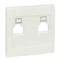 Валенсия лицевая панель розетки RJ-45 2-местная жемчуг EKF ESK02-L-035-50