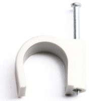 Скоба пластиковая с гвоздем D=5-6мм DKC 51600