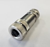 Разъем М12, 5B, гнездовой, винт, металлический, прямой, резьба PG9, кабельная часть СТЭЗ 185200015