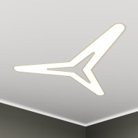 Светильник светодиодный RVE-LBX-HOLE-KASAI-SOFT-1846-VG (Трехлучевая звезда закругл. с отв. 1846х1625х110мм S80мм 142Вт встраиваемый под шпаклевку 4000K Белый) RVElektro RVE00003640
