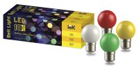 LIGHTING Набор ламп светодиодных декоративных G45 шар 1Вт 230В MIX E27 10 шт IEK LLE-G45-1-230-MIX-E27-10