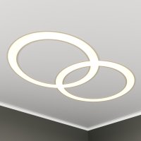 Светильник светодиодный RVE-LBX-CHAIN-2X-1330-V (Цепь из двух колец 1330х830х70мм S50мм 115Вт встраиваемый 4000K Белый) RVElektro RVE00002862