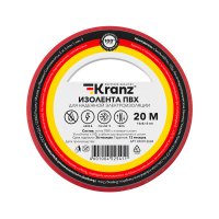 Изолента ПВХ KRANZ 0.13х15 мм, 20 м, красная 10шт Kranz KR-09-2604