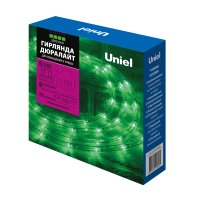 Гирлянда светодиодная Дюралайт ULD-D50 8M/С08 IP44 GREEN 8м С контроллером Зеленый свет Провод белый ТМ Uniel UL-00008570