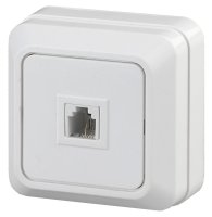 Розетка телефонная RJ11, ОУ, Quadro, белый, 2-302-01 Intro Б0027661 Розетка телефонная RJ11, ОУ, Quadro, белый, 2-302-01 Intro Б0027661