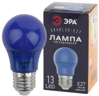 Лампа светодиодная декоративная LED 3 Вт 30Лм 3000К груша синий, белт-лайт E27 220-240В ERABL50-E27 ЭРА Б0049578