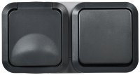 Блок розетка + выключатель горизонтальный TORS 16А IP55 графит IEK TS-G10-6-55-V-K53 Блок розетка + выключатель горизонтальный TORS 16А IP55 графит IEK TS-G10-6-55-V-K53