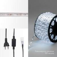 Дюралайт LED, постоянное свечение 2 W - белый, 24 LED/м 10 мм, 100 м Neon-Night 121-125-3