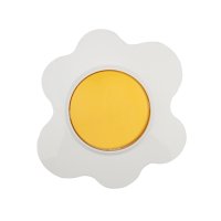 Выключатель одноклавишный KRANZ HAPPY Яичница скрытой установки, желтый/белый Kranz KR-78-0629