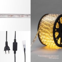 Дюралайт LED, постоянное свечение 2 W - тёплый белый Эконом 24 LED/м, 100 м Neon-Night 121-126-4