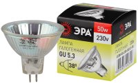 Лампа накаливания галогенная GU5.3-JCDR (MR16) -50W-230V-CL (галоген, софит, 50Вт, нейтр, GU5.3) (10/200/6000) ЭРА C0027365