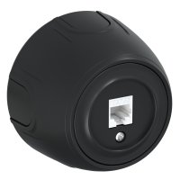 Розетка компьютерная 1xRJ45 кат.5e  Rotondo, цвет черный OneKeyElectro 3E20701203 7700890