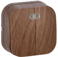GLORY Выключатель двухклавишный наружный дуб с индикацией IEK EVH21-K24-10