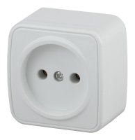 Розетка Intro Polo 3-201-01 без заземления 2P, 16A-250В, IP20, ОУ, белый Б0053550