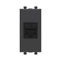 Avanti Компьютерная розетка RJ-45 без шторки      модульная кат.5е Черный матовый 1 модуль DKC 4412661