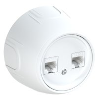 Розетка двойная компьютерная RJ45 кат.5e  Rotondo, цвет белый OneKeyElectro 3E20901200 7700891 Розетка двойная компьютерная RJ45 кат.5e  Rotondo, цвет белый OneKeyElectro 3E20901200 7700891