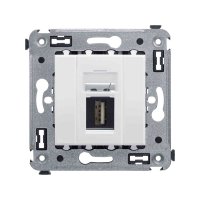 Avanti USB 2.0 розетка одинарная в стену, тип А-А, Белое облако DKC 4400403