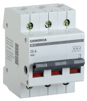 Выключатель нагрузки 3п ВН-32 GENERICA 25А IEK MNV15-3-025 Выключатель нагрузки 3п ВН-32 GENERICA 25А IEK MNV15-3-025