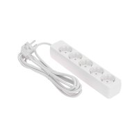 Удлинитель 5 гнезд, 3 м, 3х0,75 мм2, с/з, белый ProConnect 13-4212