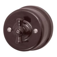 Выключатель Лизетта 2кл. керамика, цвет коричневый Bironi B1-202-02