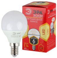 Лампа светодиодная LED 6 Вт 480Лм 2700К шар теплый E14 220-240В LED P45-6W-827-E14 Red Line ЭРА Б0051058