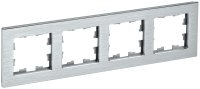 BRITE Рамка 4 поста РУ-4-1-БрА металл алюминий IEK BR-M42-M-K47