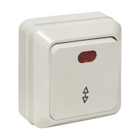 Рим Выключатель проходной одноклавишный с индикатором 10А белый EKF ENV10-125-10