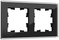BRITE Рамка 2 поста РУ-2-2-БрЧ стекло черный IEK BR-M22-G-K02