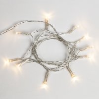 Гирлянда светодиодная универсальная 10 LED, 1,2 м, прозрачный ПВХ, теплое белое свечение, батарейки 2хАА Neon-Night 303-073