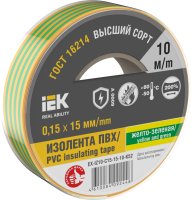 Изолента 0.15х15мм желто-зеленая 10м IEK EX-IZ10-C15-15-10-K52 Изолента 0.15х15мм желто-зеленая 10м IEK EX-IZ10-C15-15-10-K52