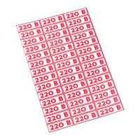 "Наклейка знак электробезопасности 220 В"" 10*30 мм(42 шт на листе)"", REXANT" 56-0007