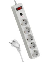 Сетевой фильтр  3м 5 гнезд, пвс 3х0,75мм2, белый 2 USB, КОСМОС Космос FKsm3m-5g(W)USB